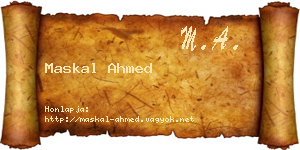 Maskal Ahmed névjegykártya